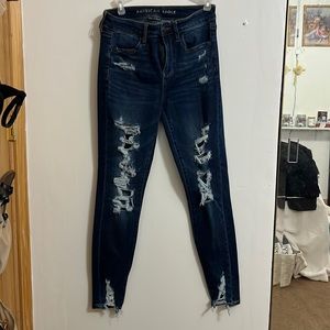 American eagle jeans, ripped jeans, bought how it is, dark blue